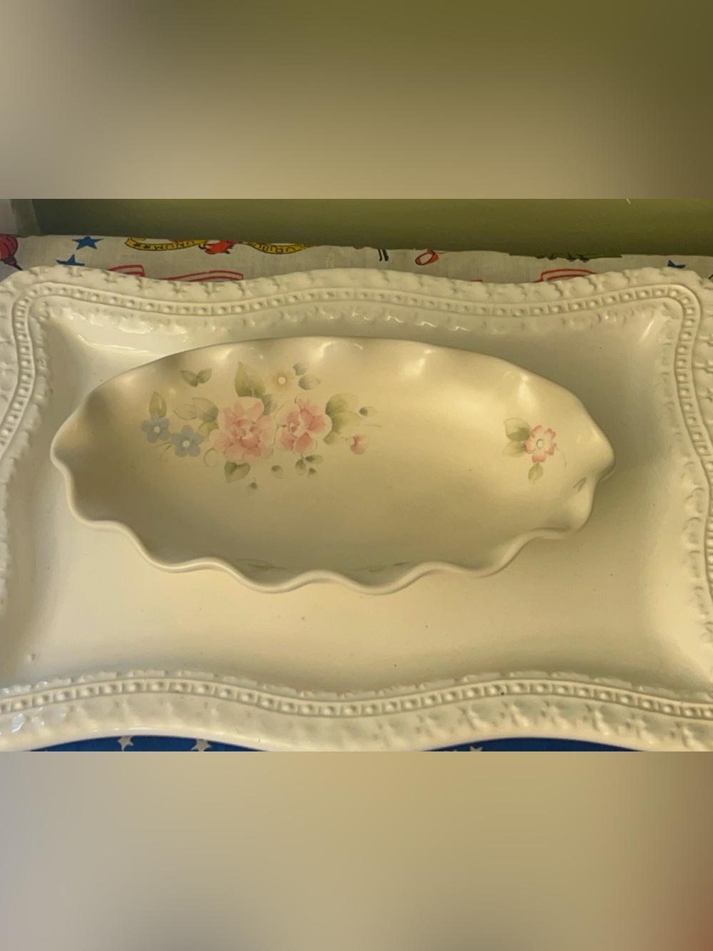 Vintage Pfaltzgraff Relish Dish in "Tea Rose" pattern